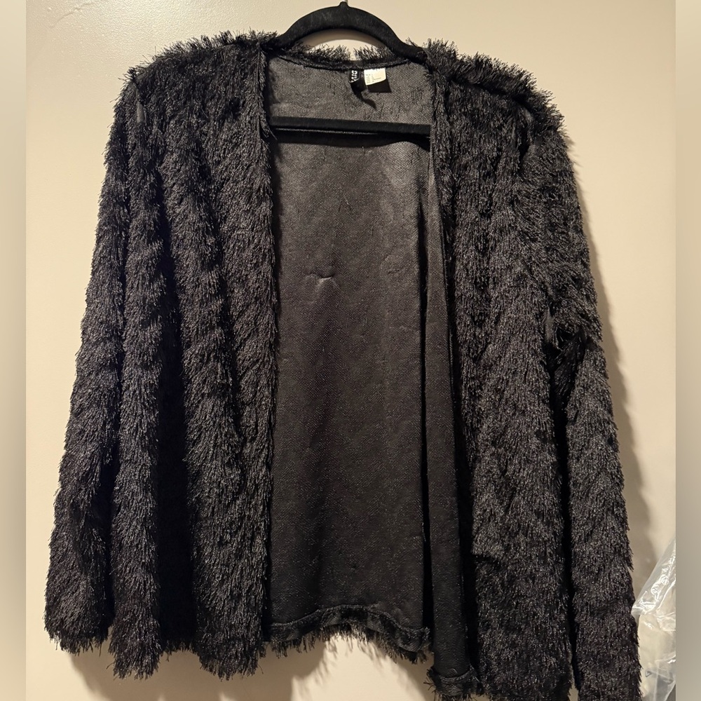 Black Textured Cardigan